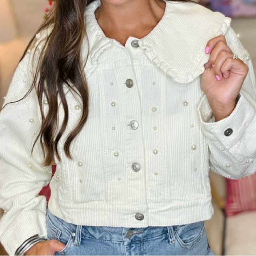 NWT off white corduroy pearl jacket S